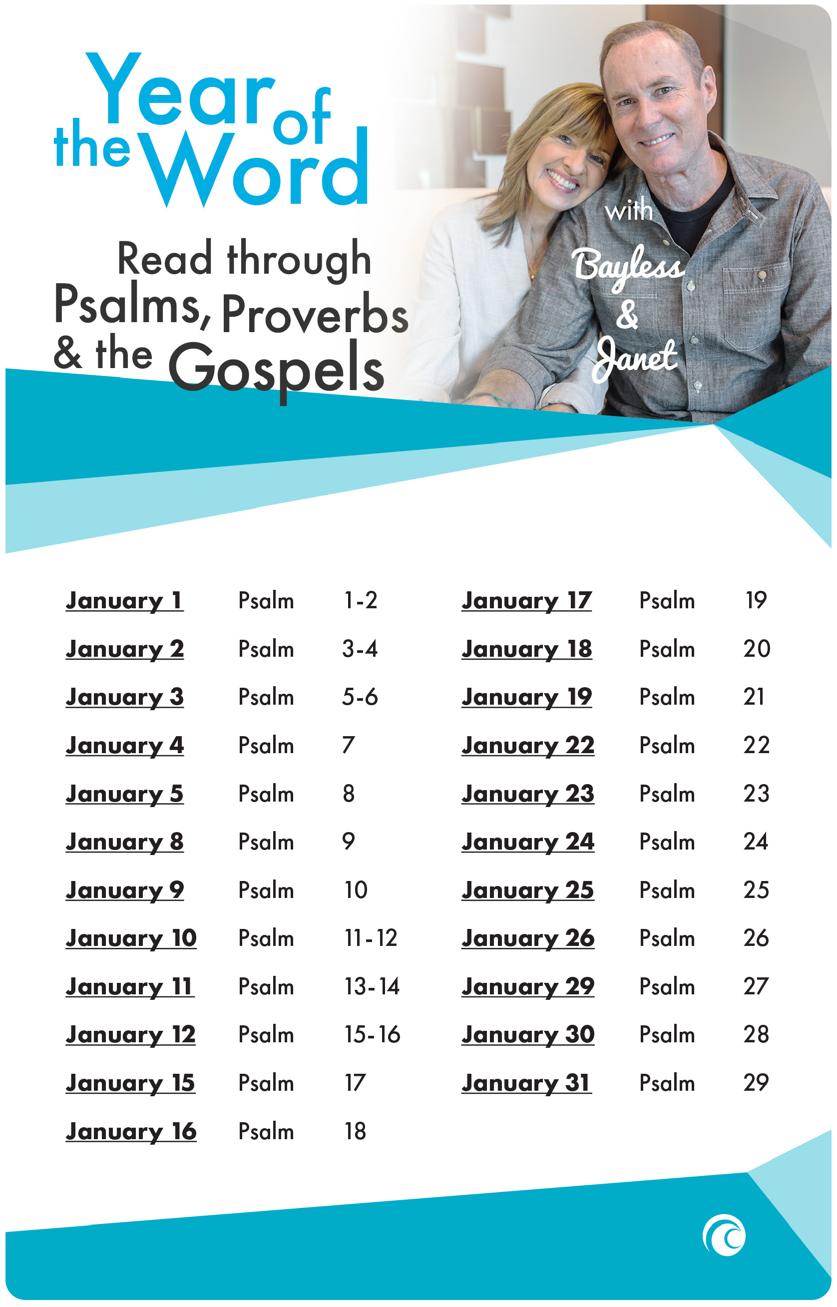 Year of the Word January 2018 Psalms Proverbs Gospels